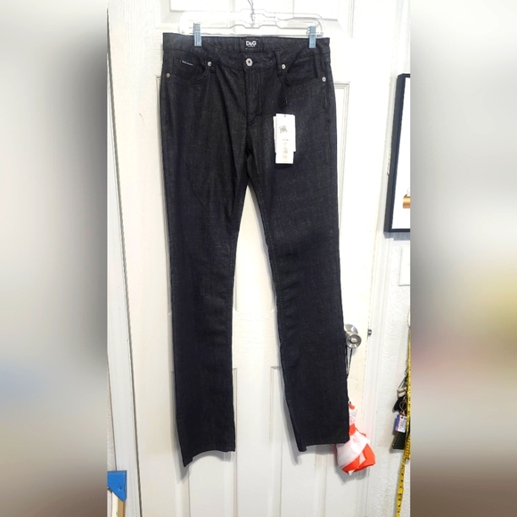 NWT D&G DOLCE AND GABBANA Slimmy Straight Leg Denim Jeans Black - Picture 1 of 17